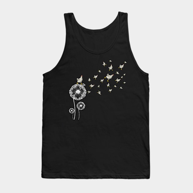 Retro Chicken Farmer Farming Flower Dandelion Tank Top by shirtsyoulike